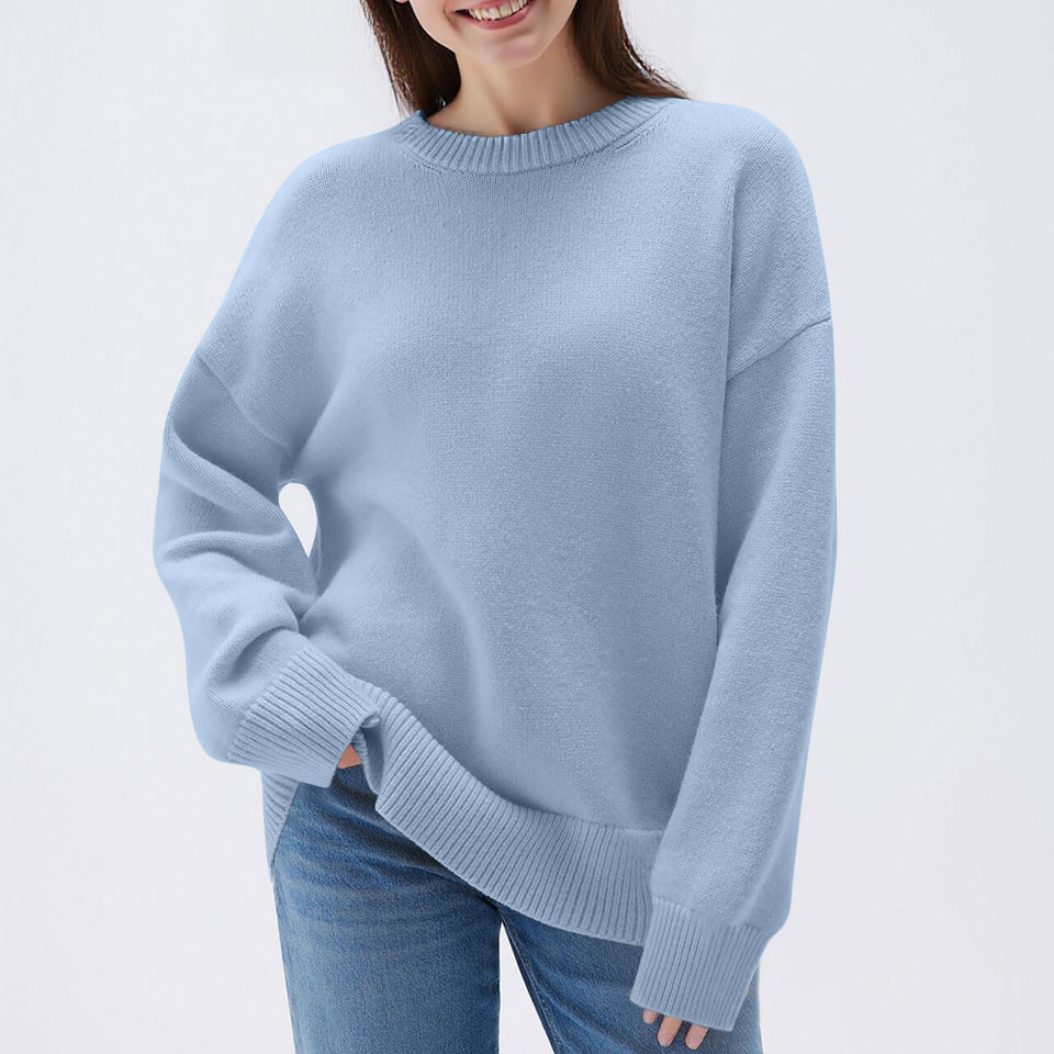 Women's Loose Casual Round Neck Long Sleeved Sweatshirt