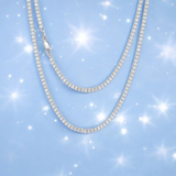 925 Sterling Silver Tennis Chain Authentic Cubic Zirconia