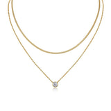 1-carat Luxury Fashion Minimalist Trend Jewelry Silver Pendant Necklace With Top-quality Moissanite, S925 Silver Electroplated With Gold