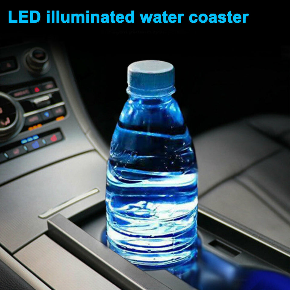 USB Charging Car Led Cup Holder Water Mat