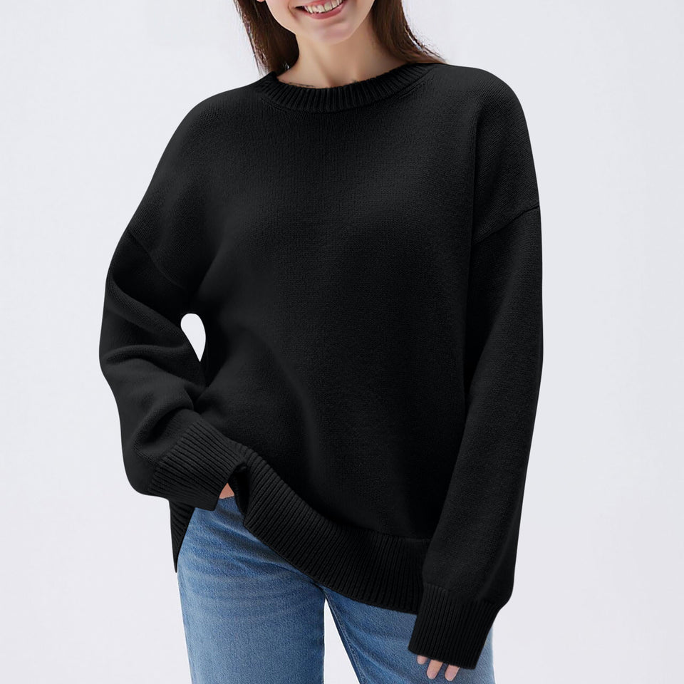 Women's Loose Casual Round Neck Long Sleeved Sweatshirt