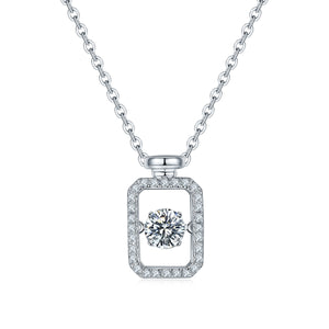Set With Top-quality Moissanite, This Luxurious And Fashionable Light Luxury Trend Jewelry Necklace Pendant Is Made Of S925 Silver Electroplated With Platinum
