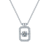 Set With Top-quality Moissanite, This Luxurious And Fashionable Light Luxury Trend Jewelry Necklace Pendant Is Made Of S925 Silver Electroplated With Platinum