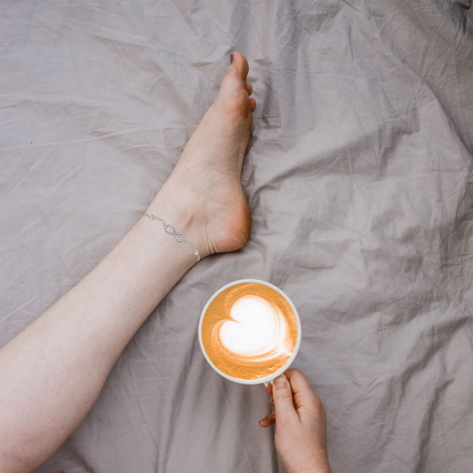 Sterling Silver Infinite Love Symbol Anklet Charm