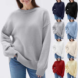 Women's Loose Casual Round Neck Long Sleeved Sweatshirt