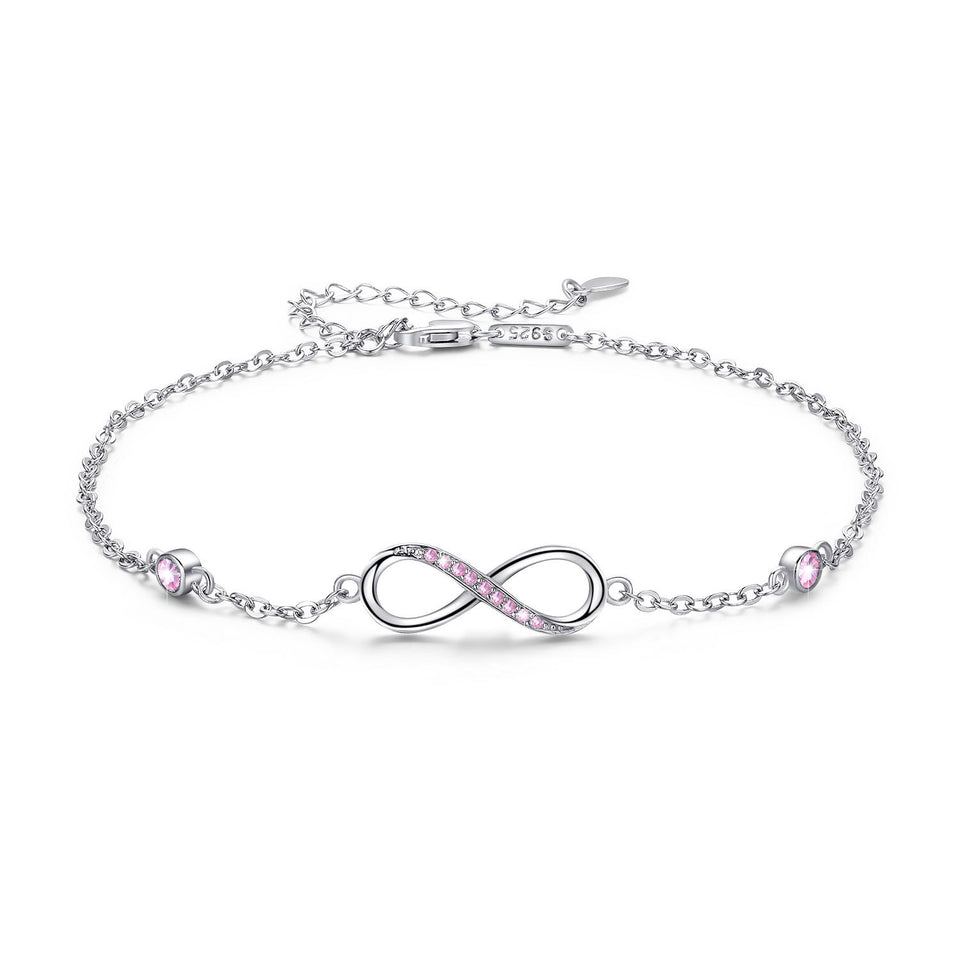 Sterling Silver Infinite Love Symbol Anklet Charm