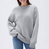 Women's Loose Casual Round Neck Long Sleeved Sweatshirt