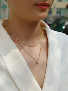 1-carat Luxury Fashion Minimalist Trend Jewelry Silver Pendant Necklace With Top-quality Moissanite, S925 Silver Electroplated With Gold