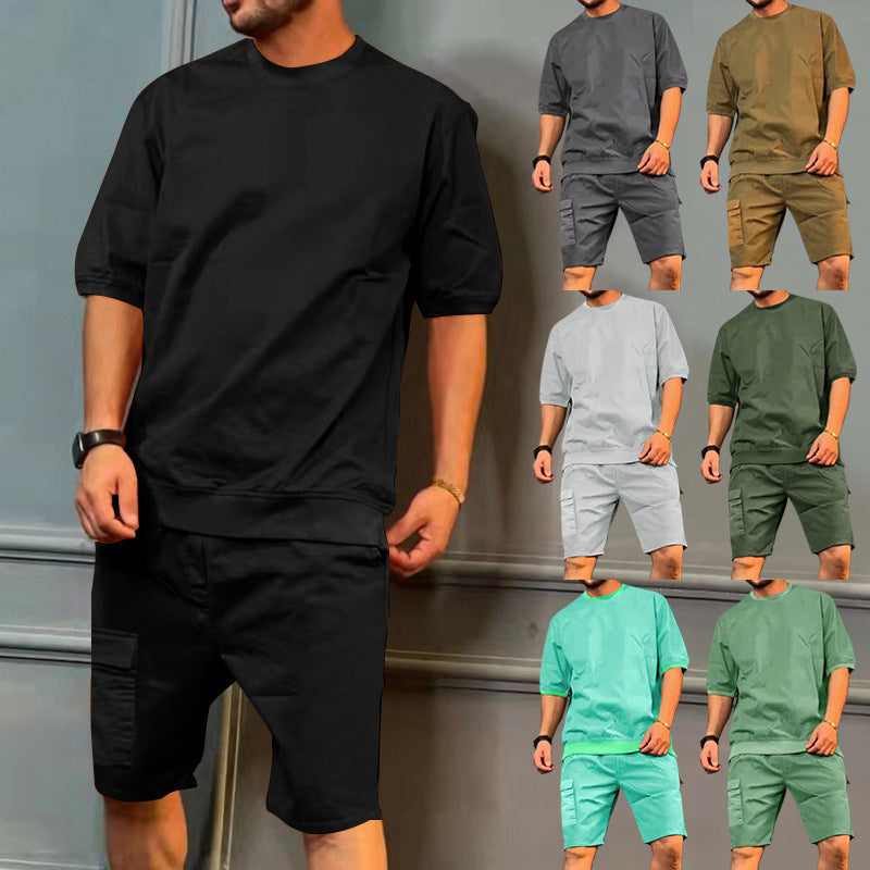 Men's Multi-pocket Shorts Set