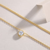 1-carat Luxury Fashion Minimalist Trend Jewelry Silver Pendant Necklace With Top-quality Moissanite, S925 Silver Electroplated With Gold