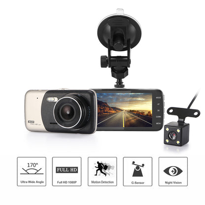 4" Dual Lens 1080 Dash Camera Car DVR