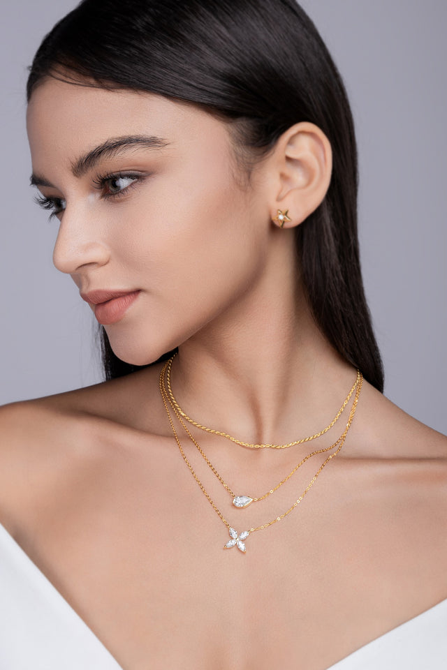 Top-quality Moissanite, Luxurious And Fashionable, Silver Pendant Necklace,S925 With Gold