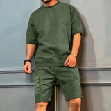 Men's Multi-pocket Shorts Set