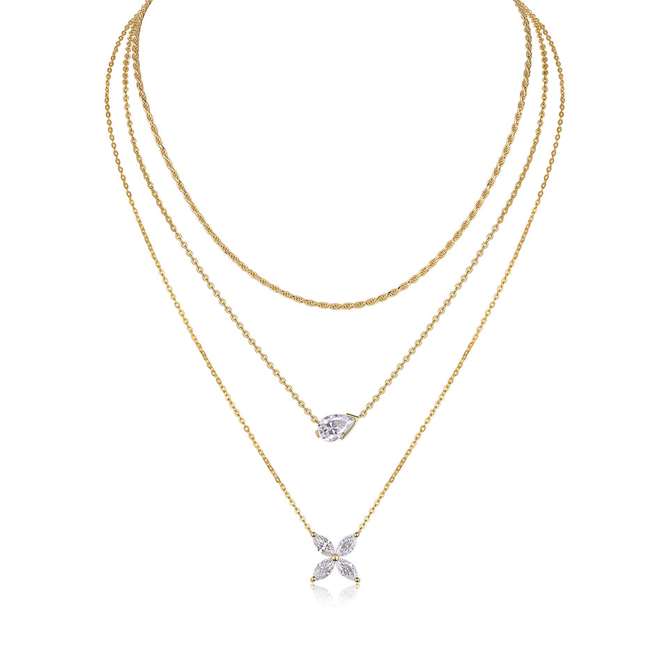 Top-quality Moissanite, Luxurious And Fashionable, Silver Pendant Necklace,S925 With Gold