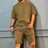 Men's Multi-pocket Shorts Set